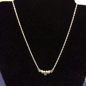 James Avery Retired Heart and Flower Necklace